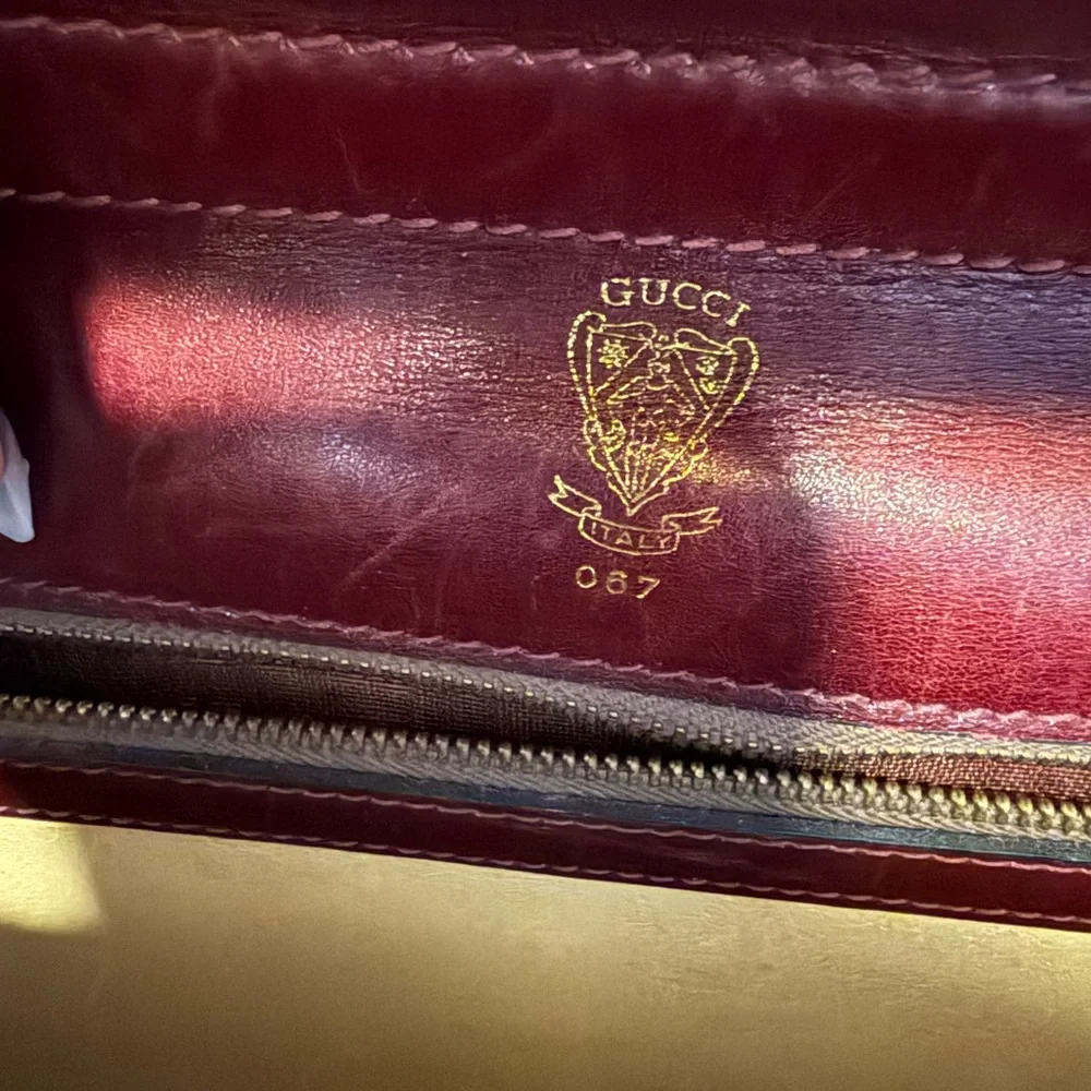 Vintage Gucci Oxblood Laptop Paperwork Satchel Bag